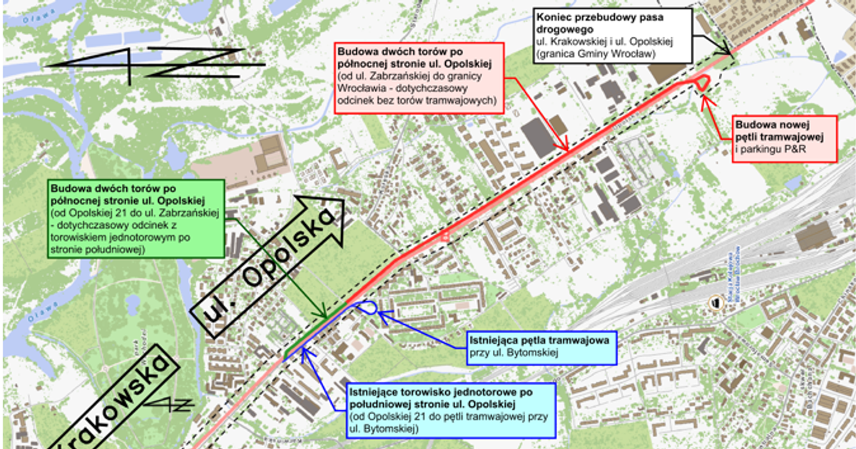 Tramwaj na ulicy Opolskiej ma dojechać do granicy miasta