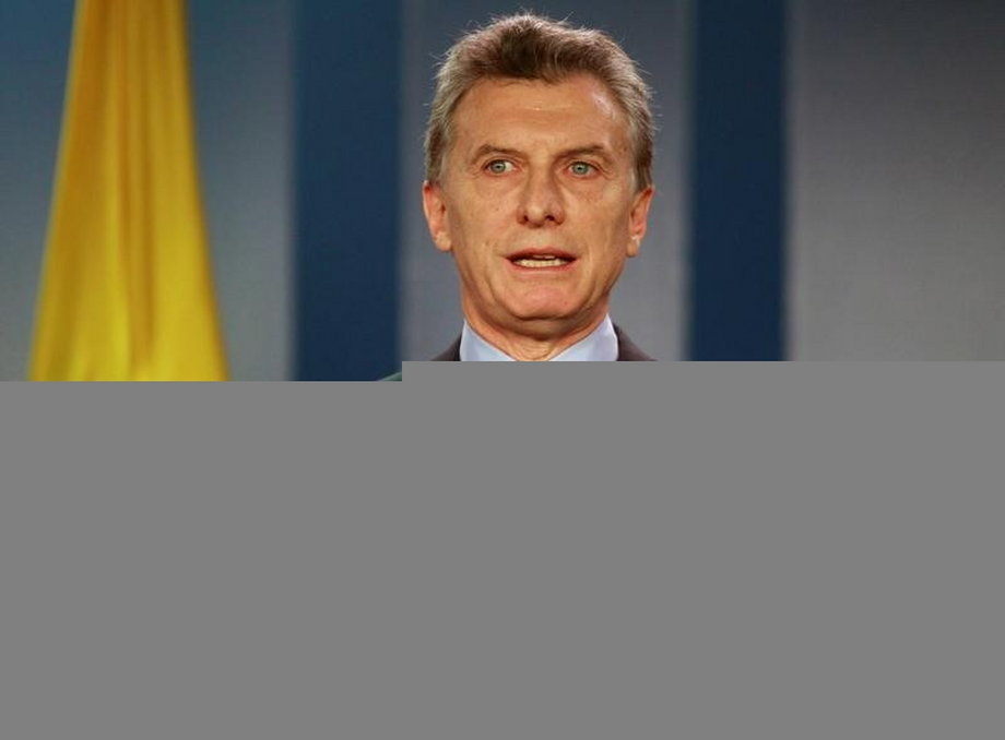 Argentine President Mauricio Macri at a news conference after a bilateral meeting in Bogota, Colombia, June 15, 2016.