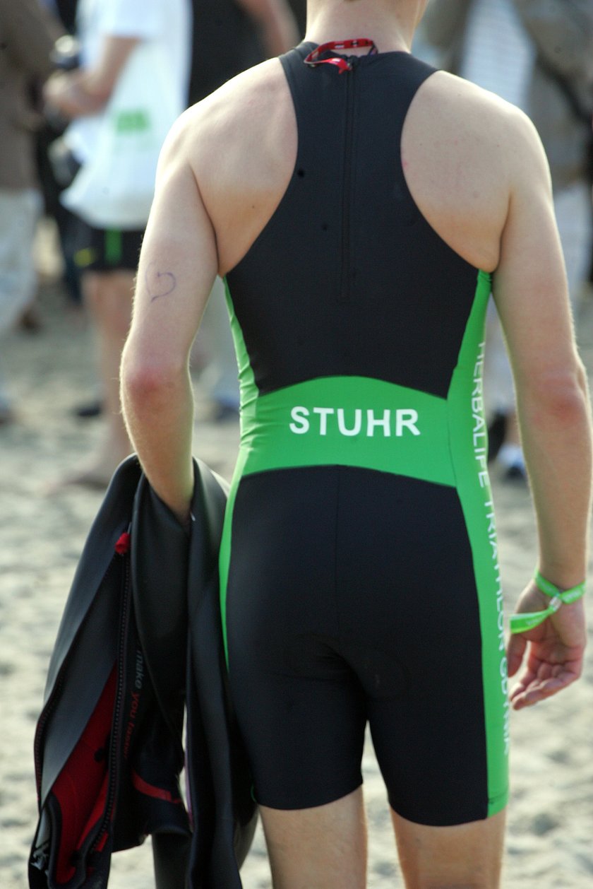 Maciej Stuhr na triathlonie w Gdyni