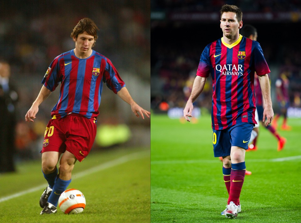 Lionel Messi w 2005 i 2014 roku