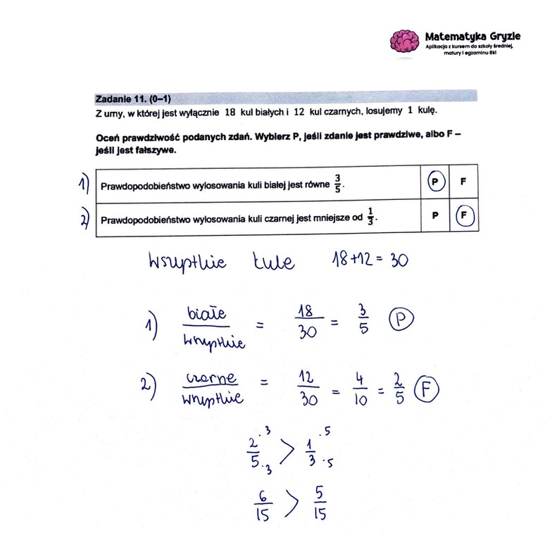 Egzamin ósmoklasisty 2023: matematyka. Zadanie nr 11