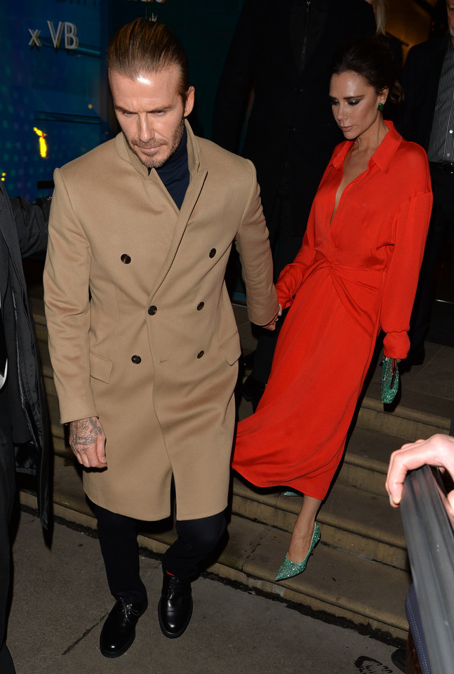 David Beckham i Victoria Beckham na romantycznej kolacji w Londynie