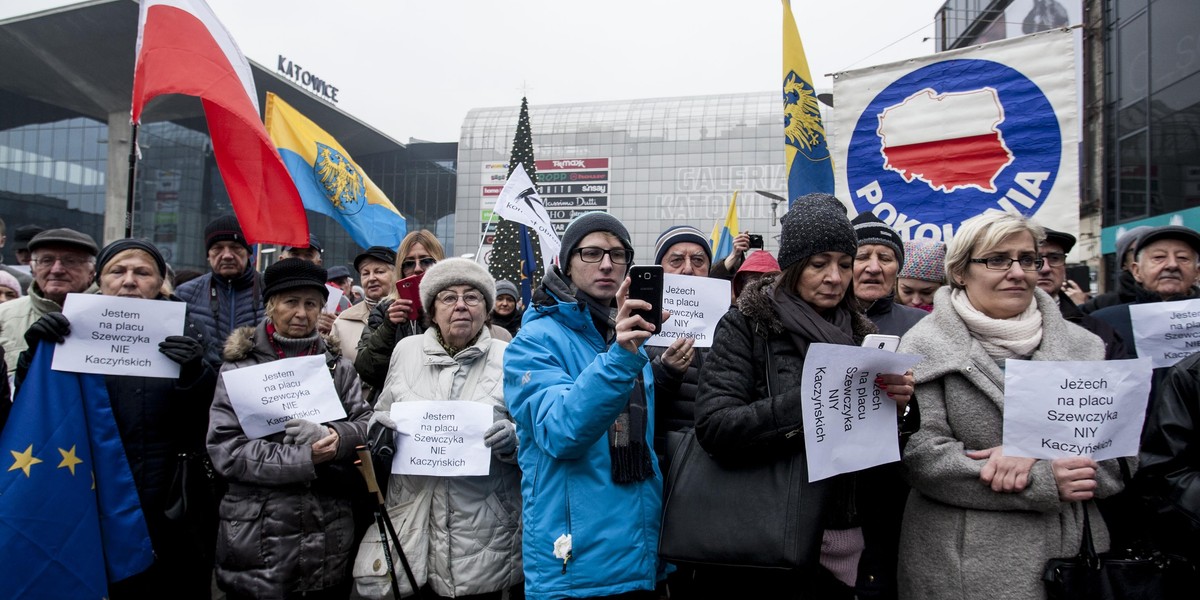 Nie dla Kaczyńskich! Protest w Katowicach