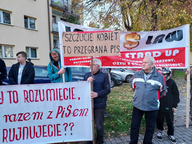 Protest przed spotkaniem z Jarosławem Kaczyńskim
