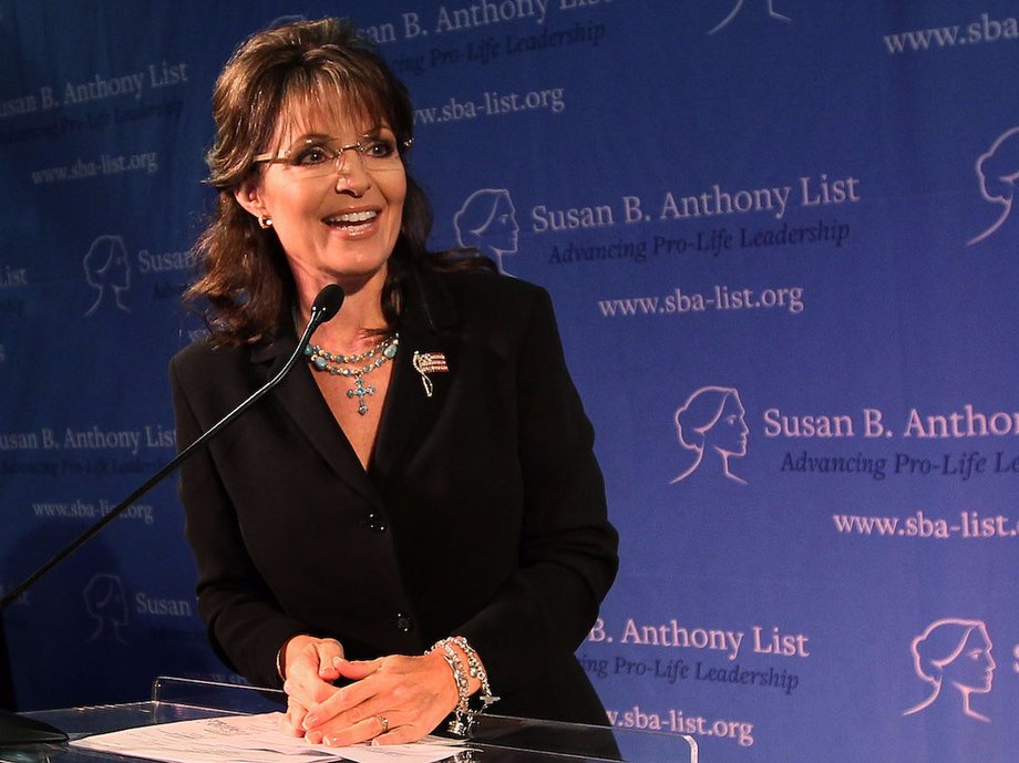 Former Alaska Gov. Sarah Palin speaks at the 2010 Susan B. Anthony List's "Celebration of Life" breakfast.