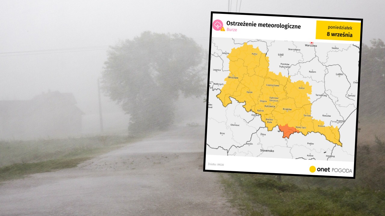 Osiem województw z alertami IMGW przed burzami. "Bardzo silne opady deszczu"