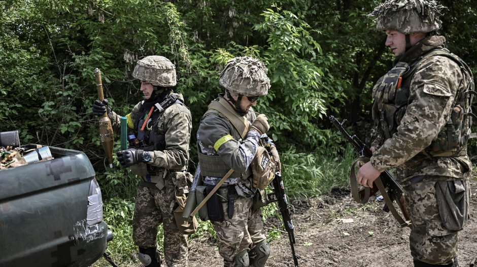 Ukraińscy żołnierze w Donbasie, zdjęcie z 23 maja 2022 r.
