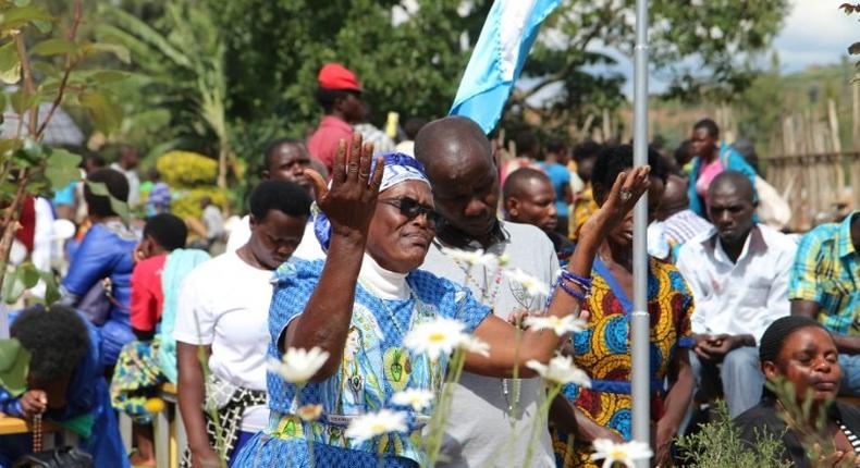 Catholic pilgrims gather for celebrations in Kibeho in southern Rwanda to mark the anniversary of the reported apparition of the Virgin Mary in 1981 in the hope of receiving miracles and being healed from illnesses and disabilities