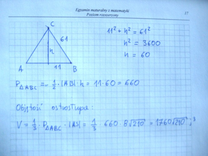 Matura z matematyki - poziom rozszerzony. Odpowiedzi