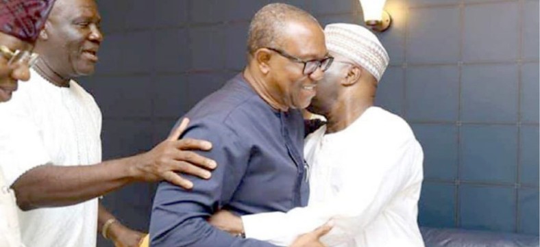 Atiku Abubakar and Peter Obi embrace after the former was unveiled as running mate (Atiku media organisation) 