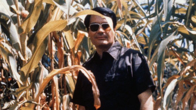 Jim Jones na polu kukurydzy w Jonestown. Zdjęcie niedatowane