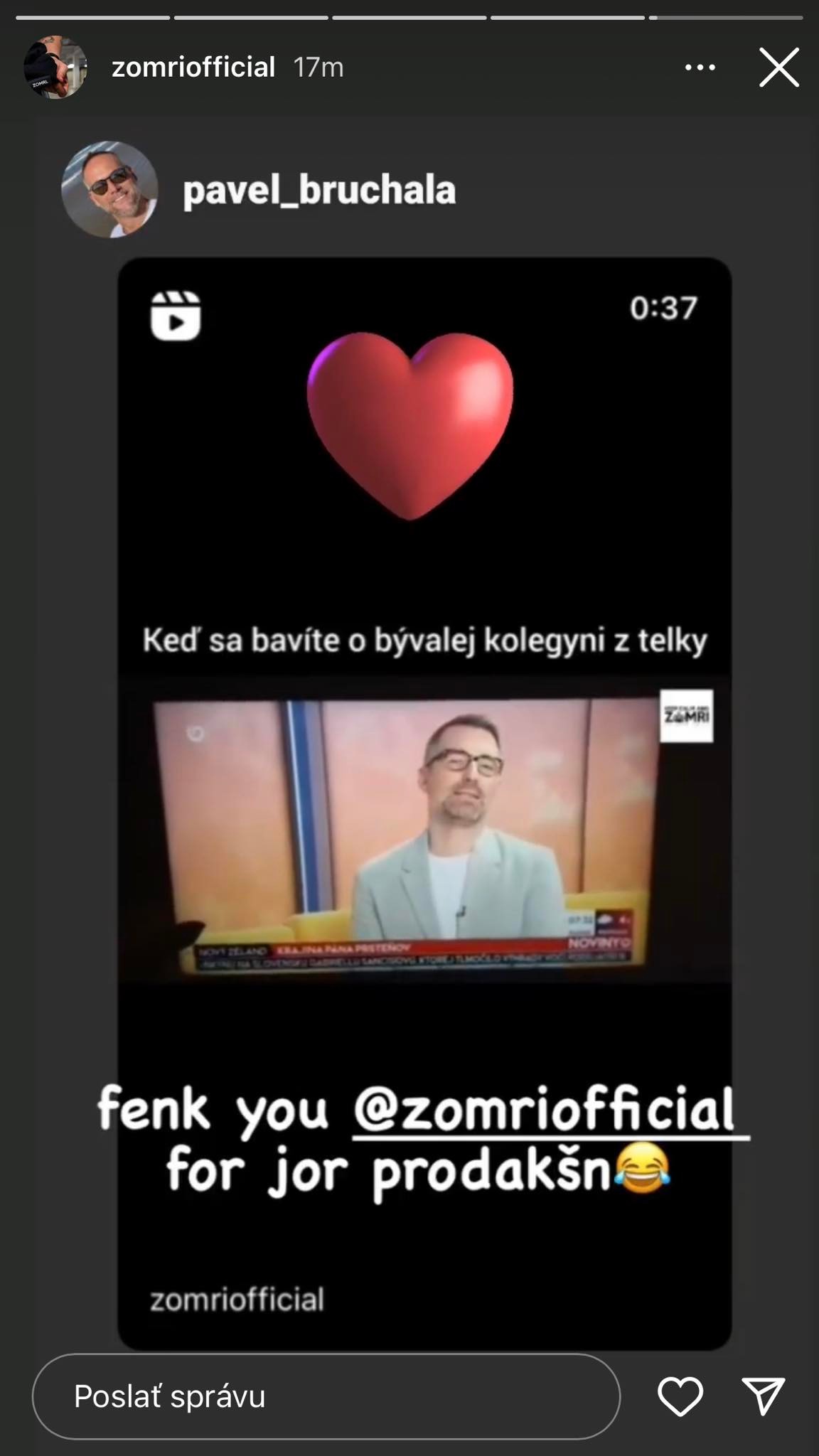Pavel Bruchala prezdieľal video aj na svojej sociálnej sieti.