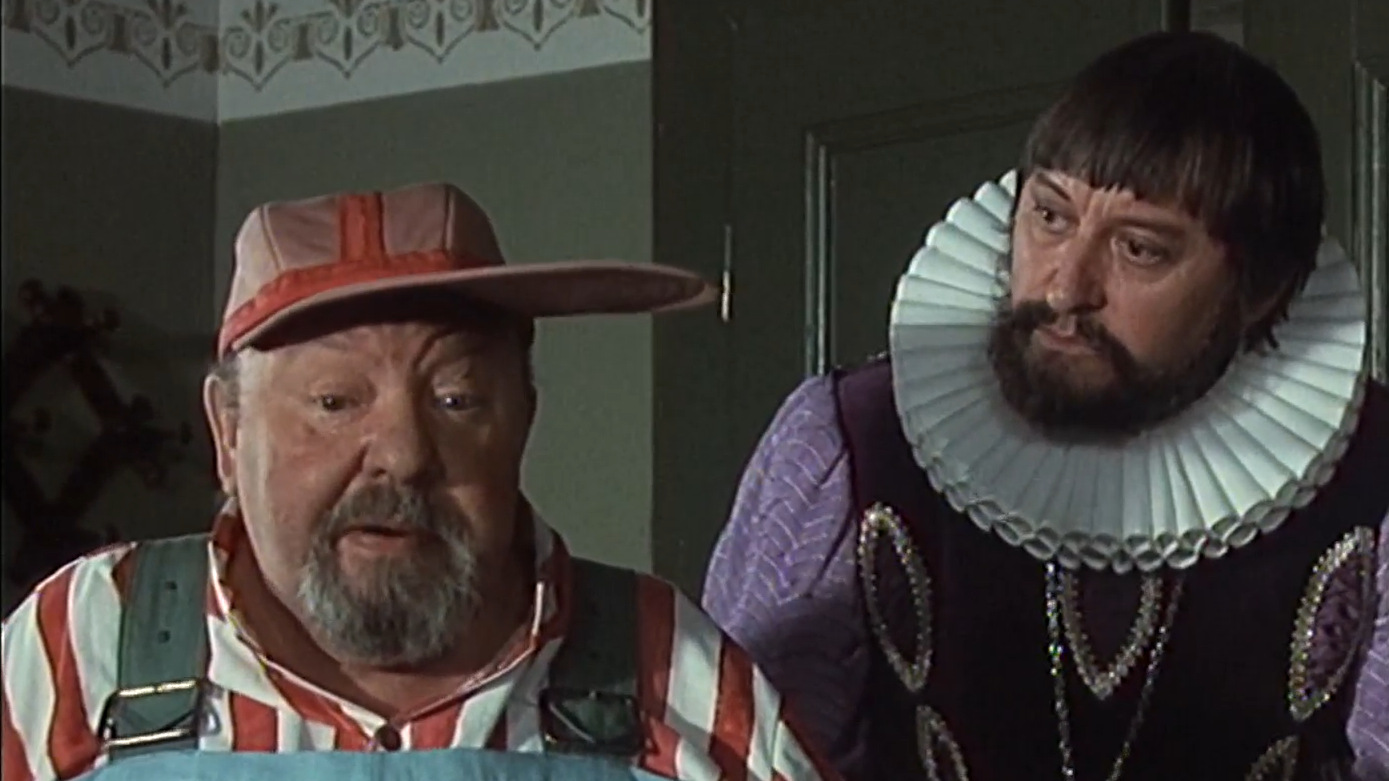 Václav Štekl a Jiří Lábus v seriáli Arabela se vrací aneb Rumburak králem Říše pohádek.