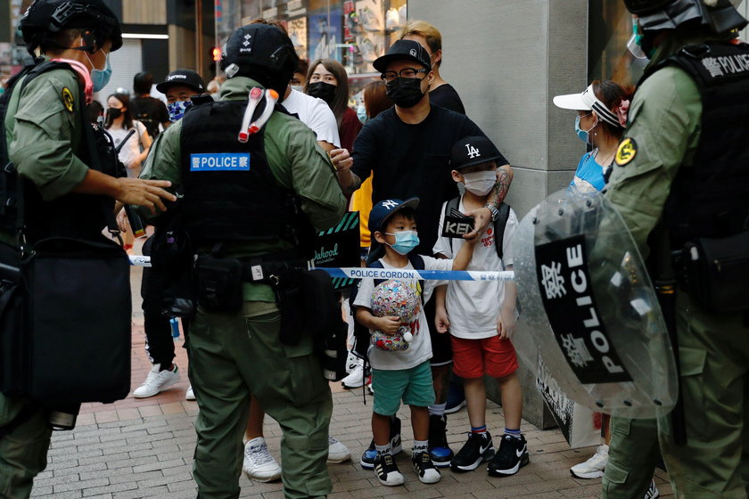 Zatrzymania na proteście w Hongkongu