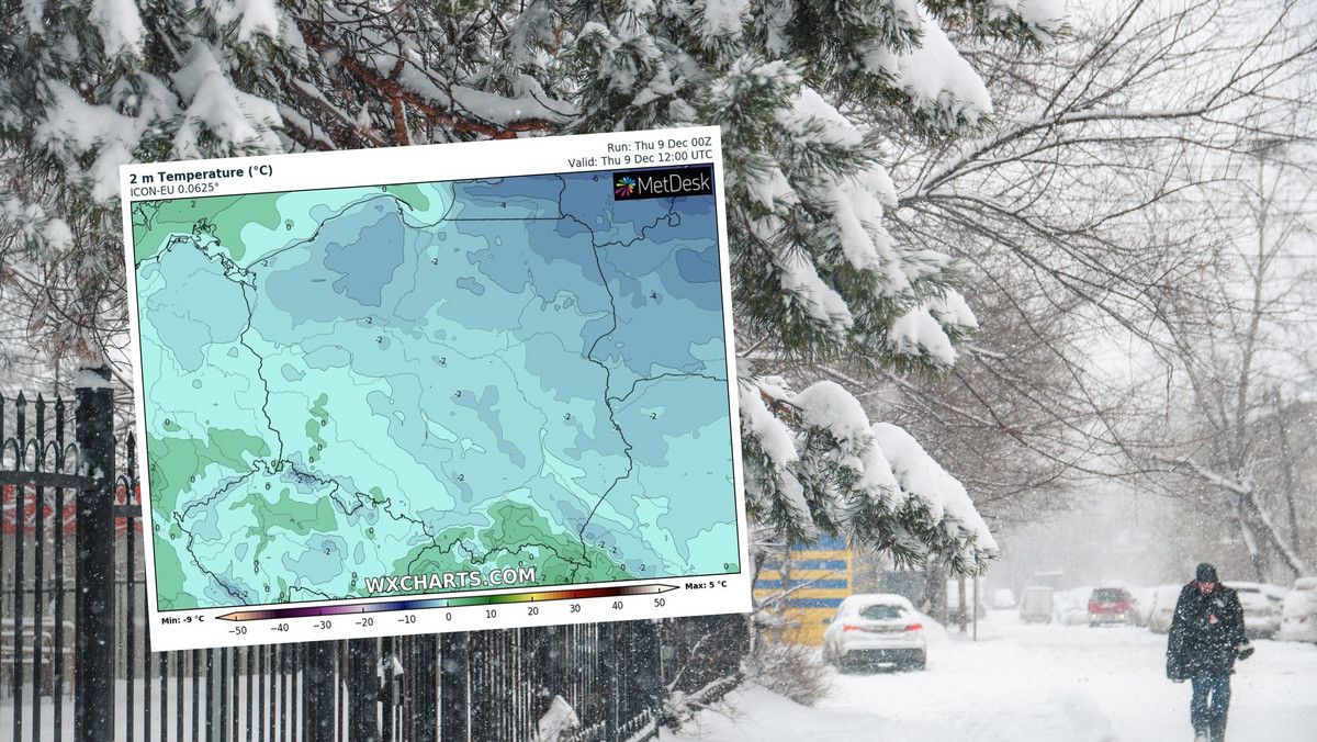 Prognoza pogody na czwartek, 9 grudnia. Lodowy deszcz, śnieg i gołoledź