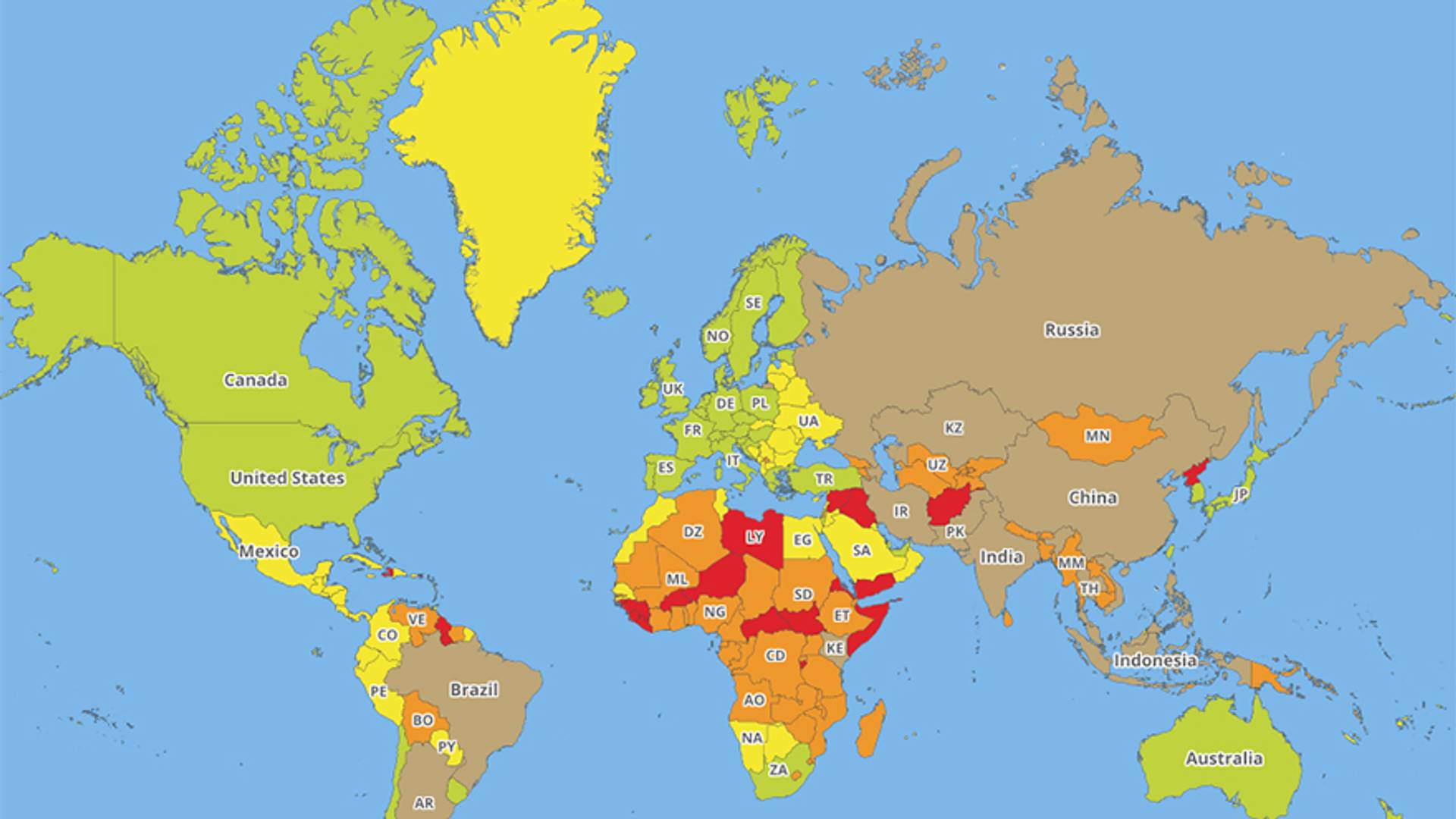 Karta najopasnijih zemalja na svetu: Kako se pozicionira Srbija u Evropi?