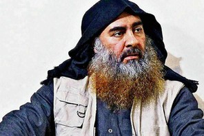 Late Islamic State leader Abu Bakr al-Baghdadi is seen in an undated picture released by the U.S. Department of Defense