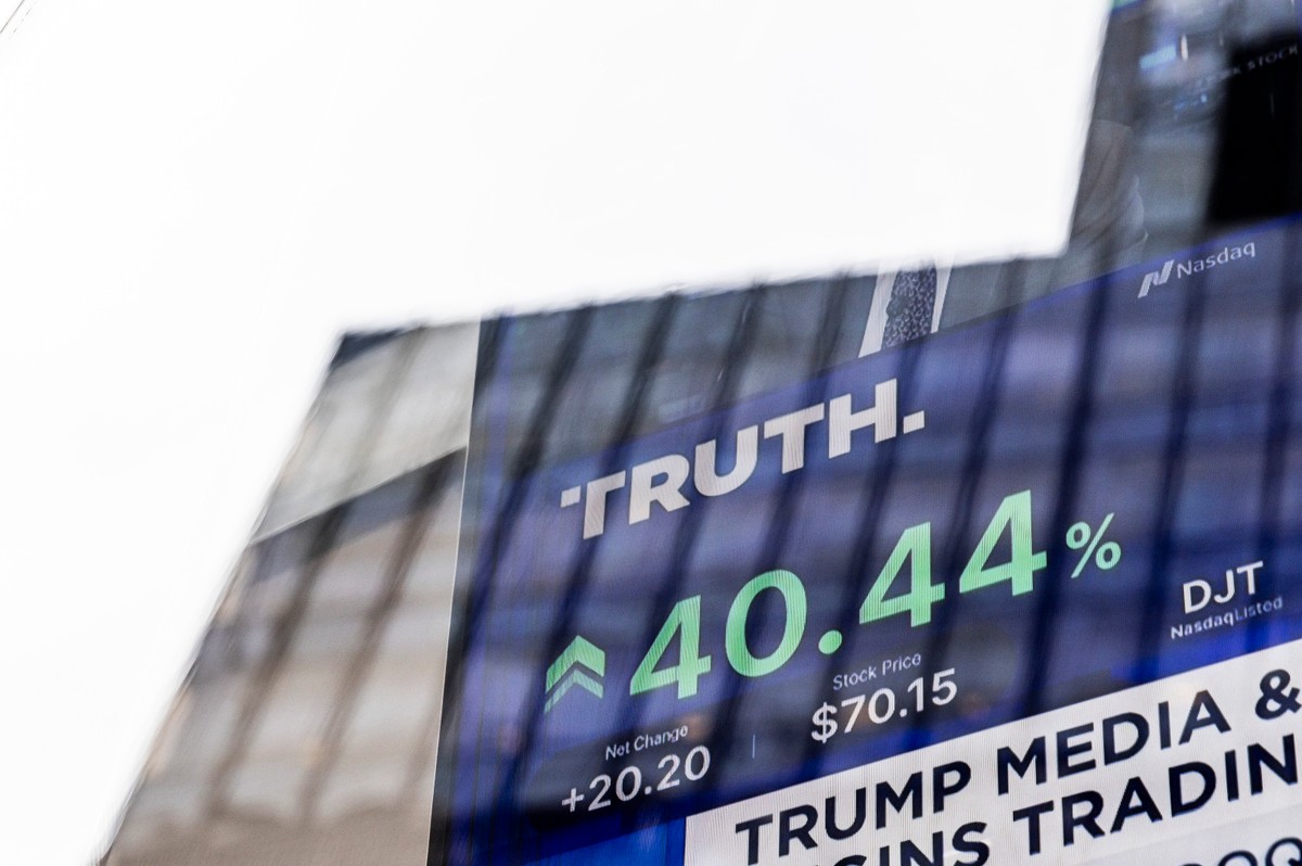 Ekan, pokazujący cenę akcji Trump Media and Technology Group