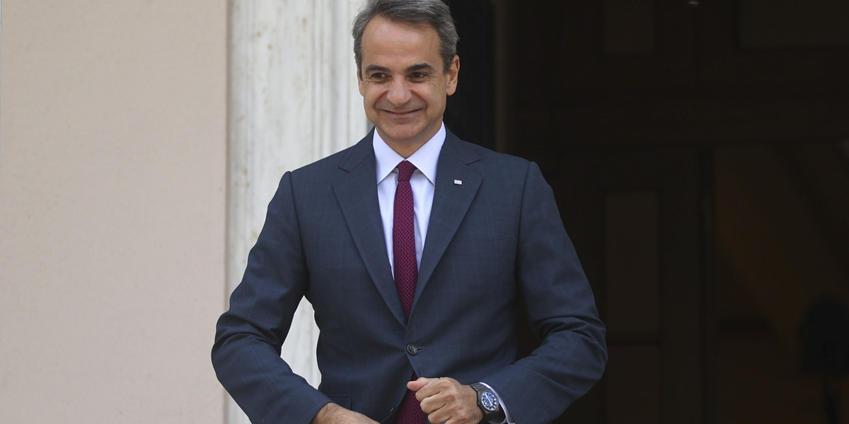Premier Grecji Kiryakos Mitsotakis 