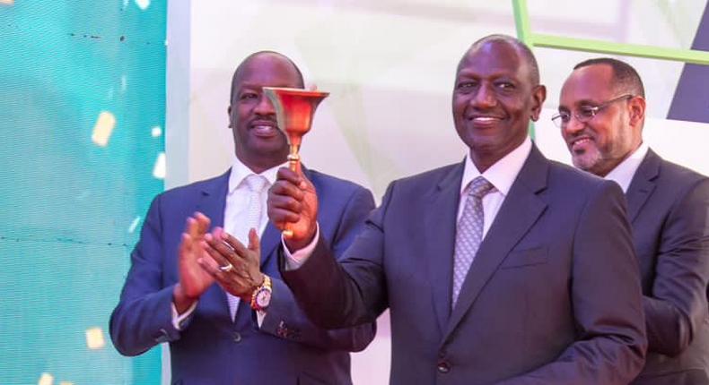 President William Ruto during the listing of Laptrust Imara I-REIT at the Nairobi Securities Exchange.