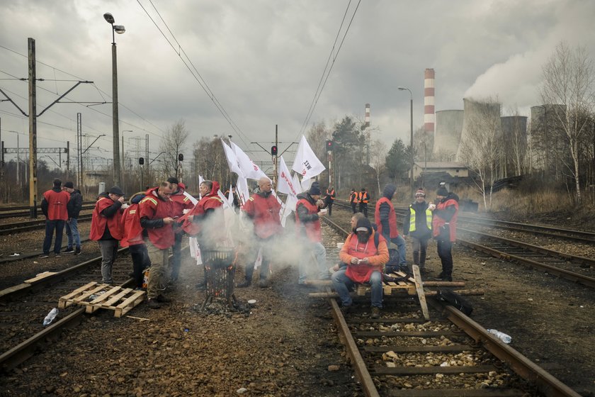 Protest górników