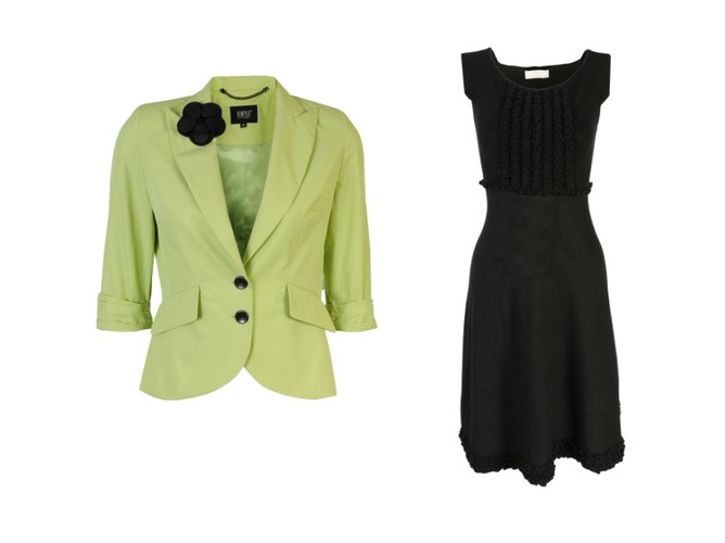 Jak się ubrać na komunię? Propozycje dla kobiet: sukienka Stefanel, żakiet Simple