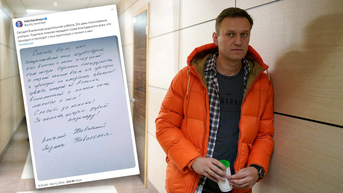Julia Nawalna pokazała odręcznie napisany list. Te słowa chwytają za serce