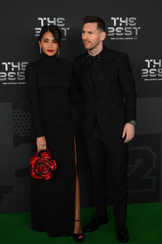 Antonela Rokuco i Lionel Mesi u Parizu  FRANCK FIFE/AFP