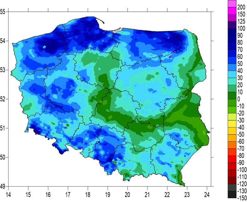 Prawie w całym kraju obserwujemy dodatni bilans wodny