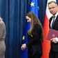 Prezydent Andrzej Duda, żona Mariusza Kamińskiego, Barbara Kamińska i żona Macieja Wąsika, Roma Wąsik w Pałacu Prezydenckim