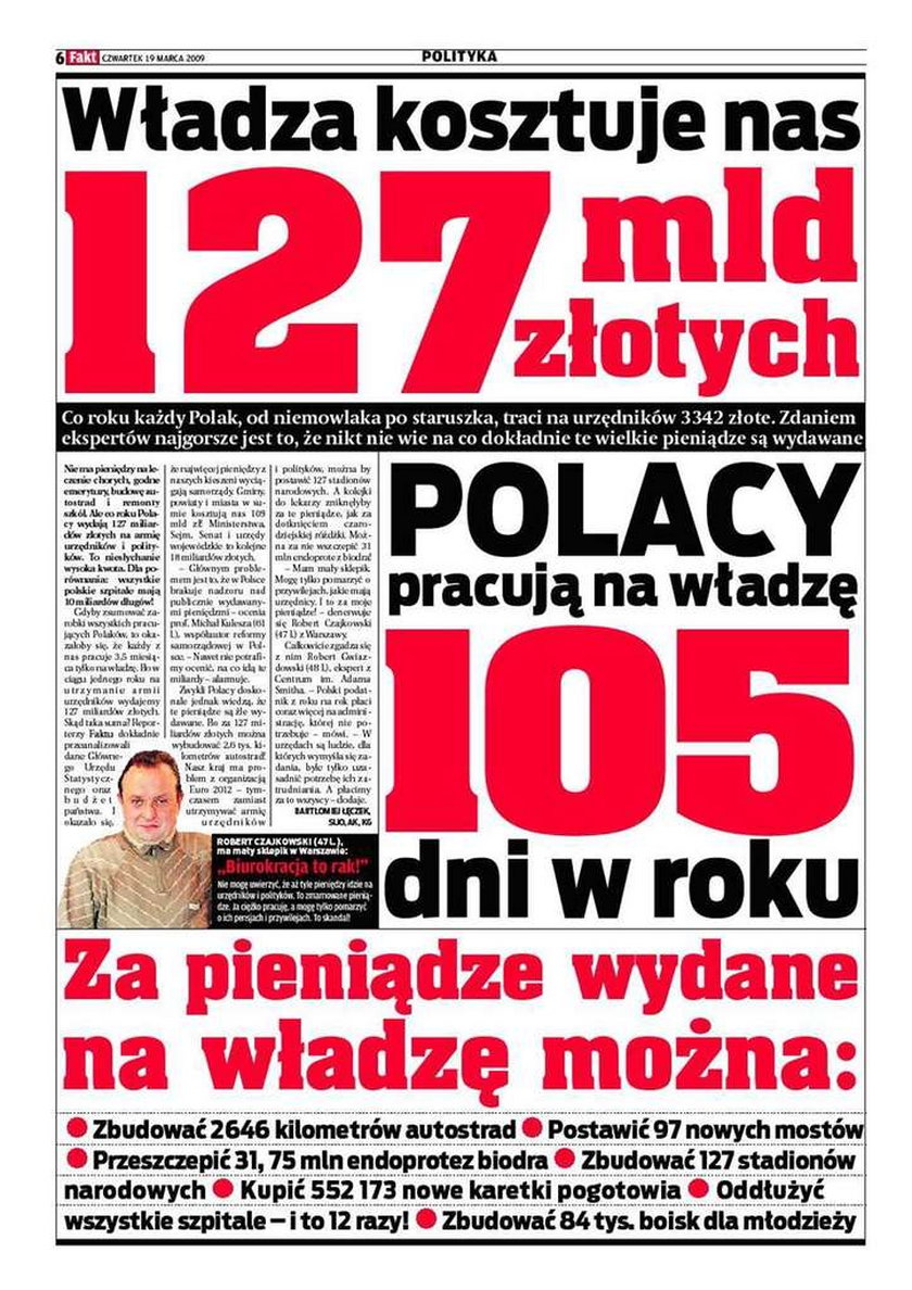 Zobacz, ile kosztuje nas władza