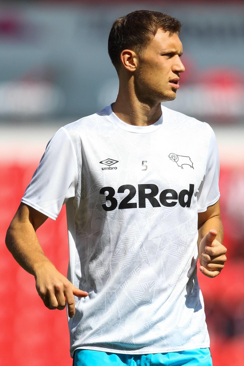 Derby County defender Krystian Bielik 5 during the EFL Sky Bet Championship match between Stoke Ci