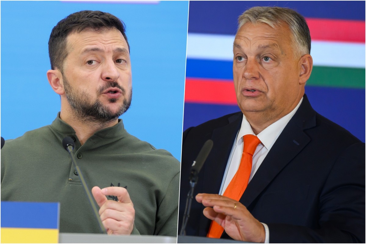 Ukrajinský prezident Volodymyr Zelenskyj a predseda vlády Maďarska Viktor Orbán.
