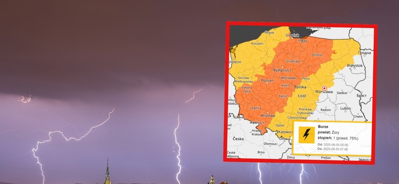 Alert IMGW. Burze z ulewami i gradem uderzą w 12. województw