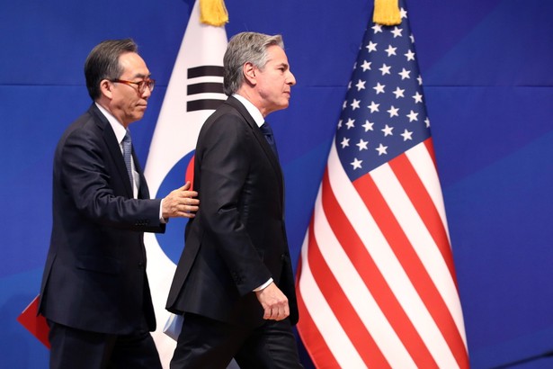 Sekretarz stanu USA Anthony Blinken w Korei Południowej