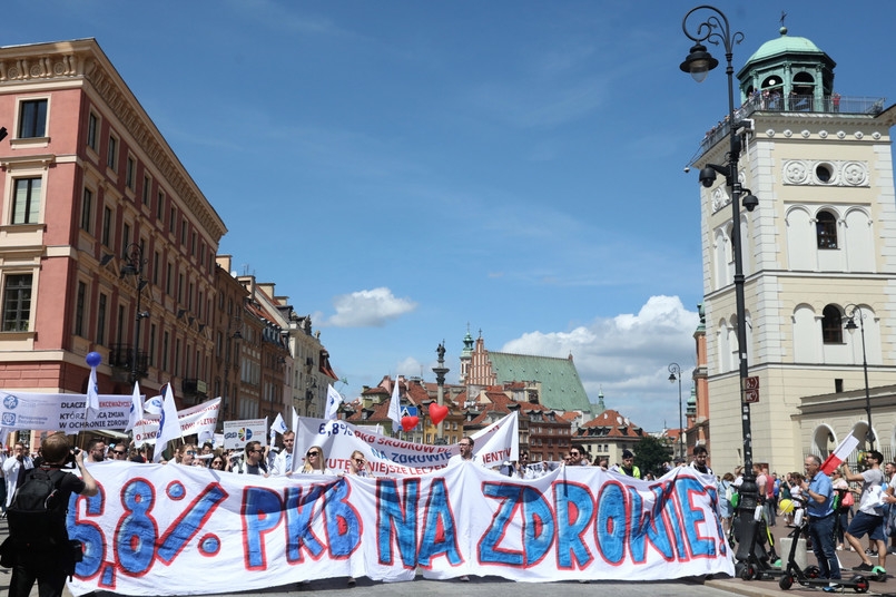 Manifestacja lekarzy w Warszawie