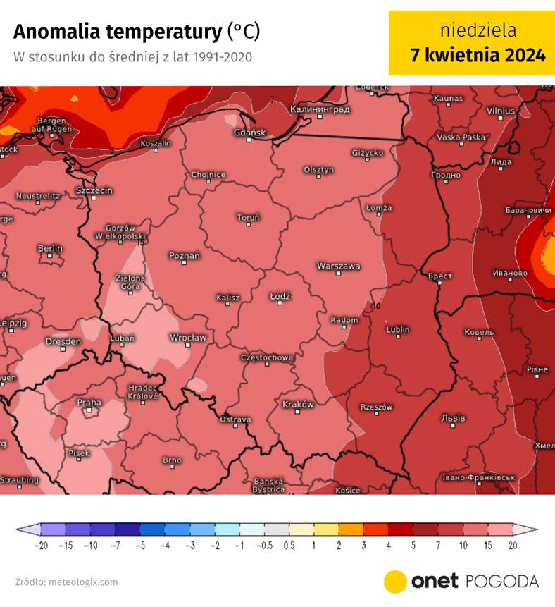 Miejscami będzie o ponad 15 st. C cieplej niż zwykle o tej porze roku