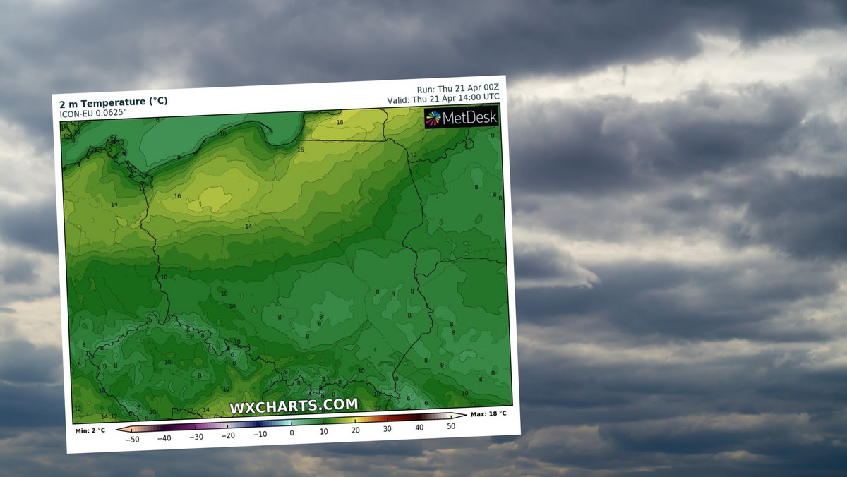 Prognoza pogody na czwartek, 21 kwietnia. Dużo chmur i opadów, ale będą wyjątki