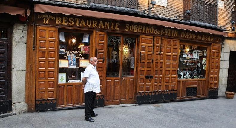 Situated on Calle de Cuchilleros in Madrid, Spain, Restaurante Sobrino de Botín is the world's oldest restaurant.