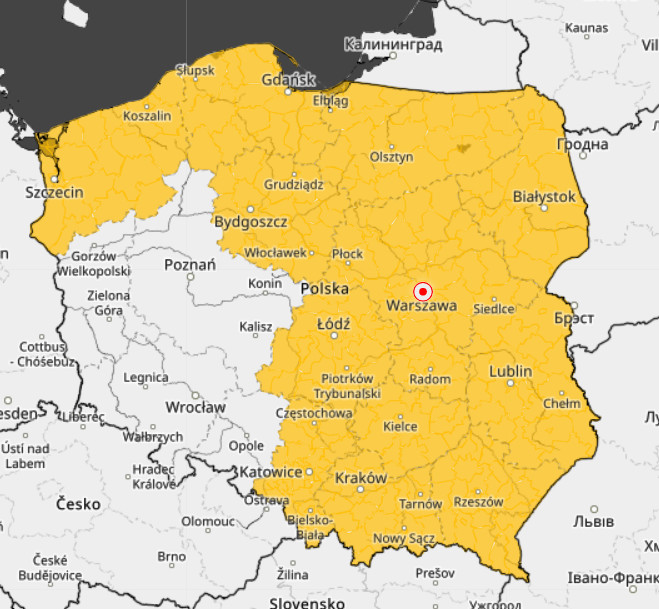 IMGW zapowiada wydanie ostrzeżeń prawie dla całej Polski