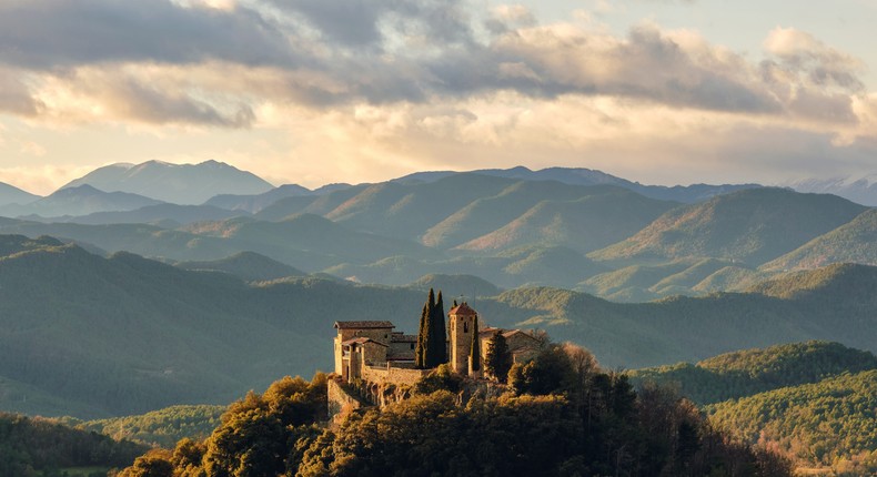 An aerial image of the castle.Airbnb