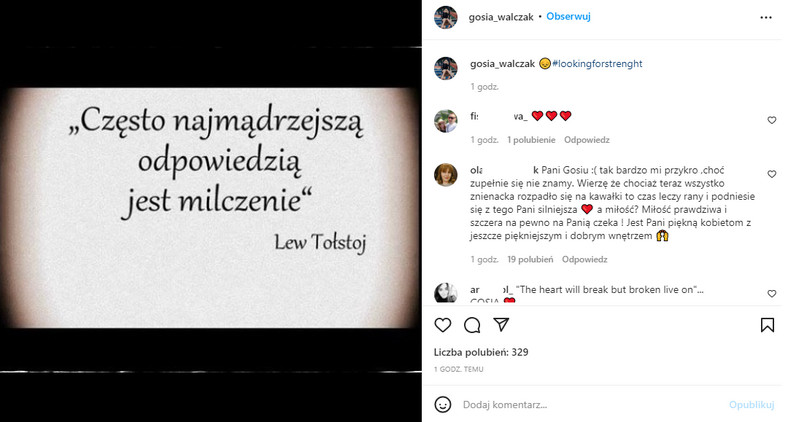 Małgorzata Walczak na Instagramie