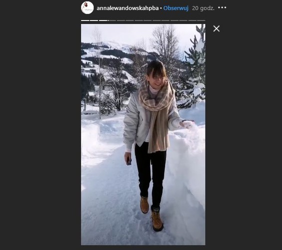 Anna Lewandowska na zimowych feriach