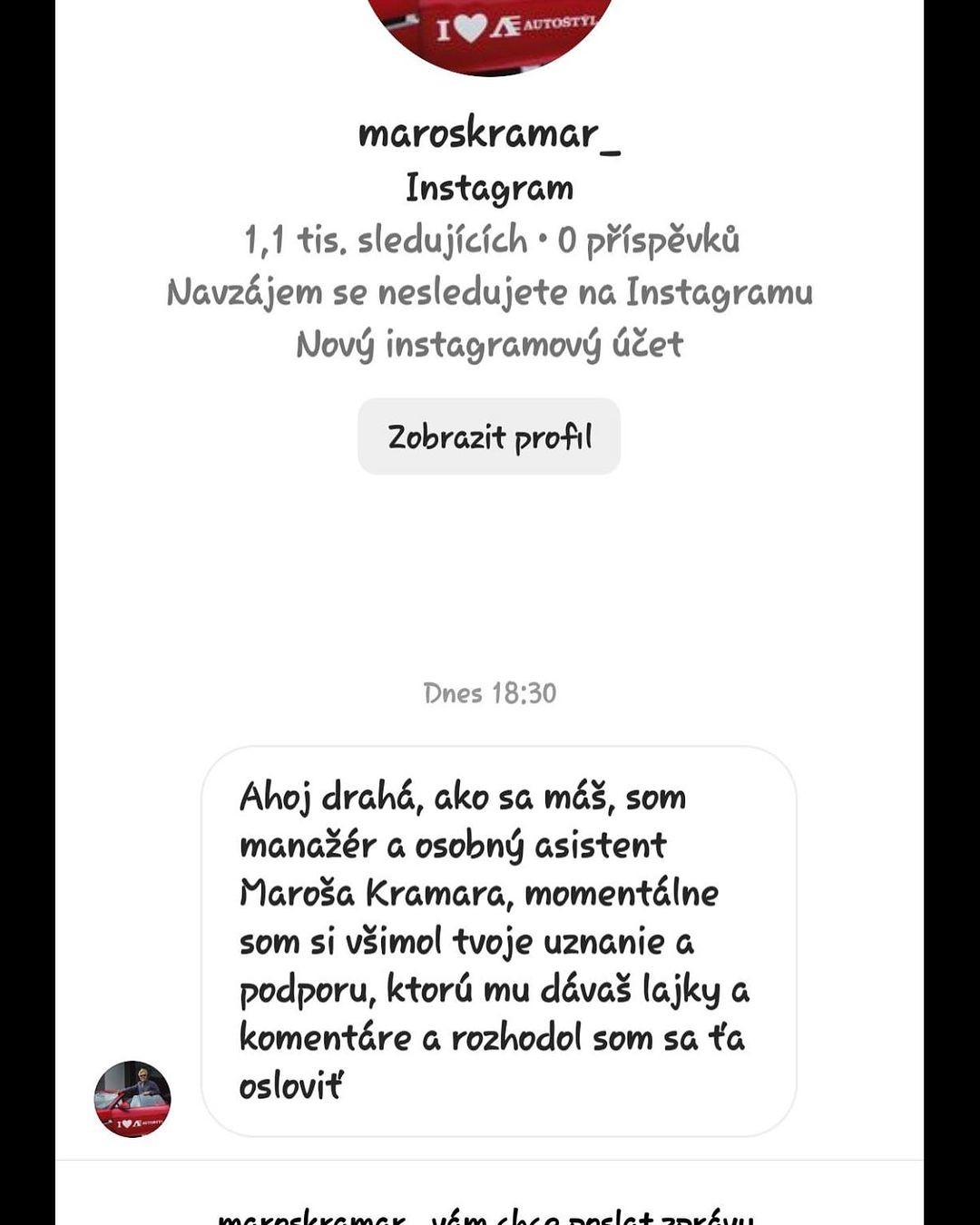 Slovenský herec Maroš Kramár varuje pred podvodom.