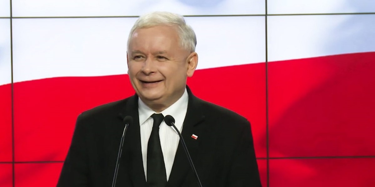 Kaczyński uśmiał się z własnego żartu