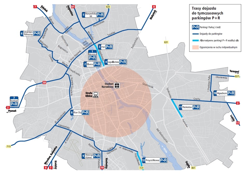 Warszawa - komunikacja na Euro