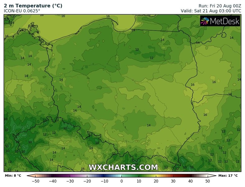 Noc przyniesie umiarkowaną temperaturę