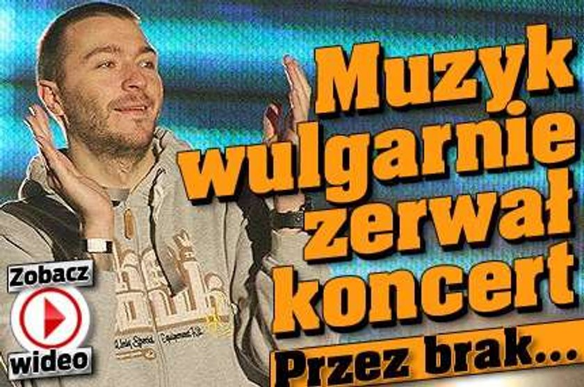 Muzyk wulgarnie zerwał koncert. Przez brak... Wideo