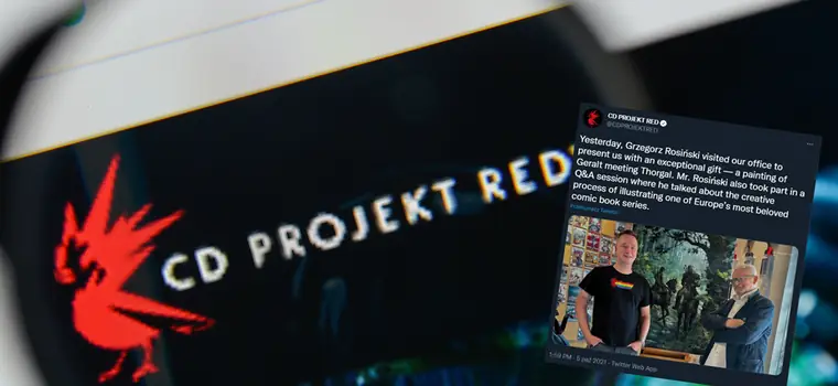 Jeden z twórców "Thorgala" w siedzibie CD Projekt RED. Przekazał firmie specjalny obraz