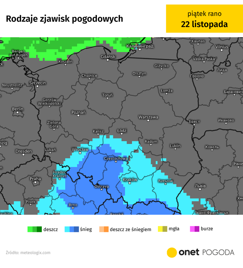 Opady śniegu rozpoczną się w Polsce w nocy z czwartku na piątek